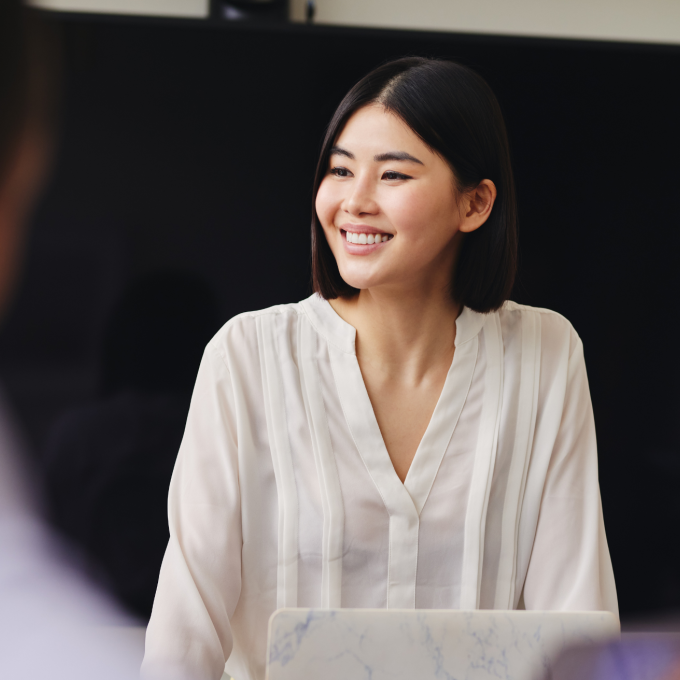 Woman smiling