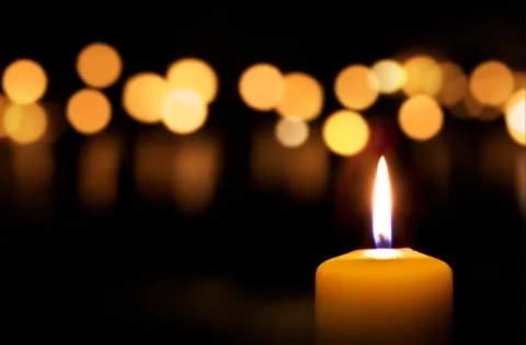 Lit candle